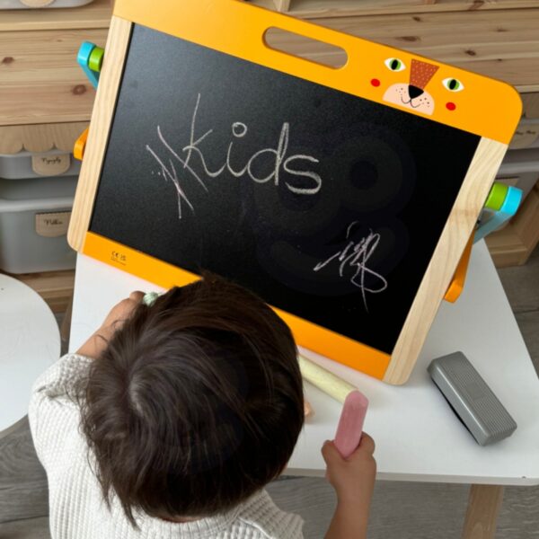 TOOKY TOY Tablica Edukacyjna 2w1 Magnetyczna Kredowa dla Dzieci Magnesy Gąbka 6 el. - obrazek 5