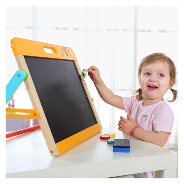 TOOKY TOY Tablica Edukacyjna 2w1 Magnetyczna Kredowa dla Dzieci Magnesy Gąbka 6 el. - obrazek 6