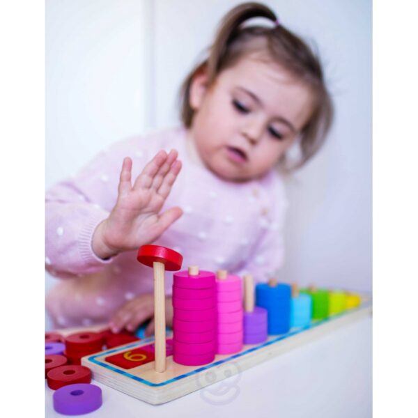 WOOPIE GREEN Układanka Nauka Liczenia i Kolorów Montessori 56 el. - obrazek 2