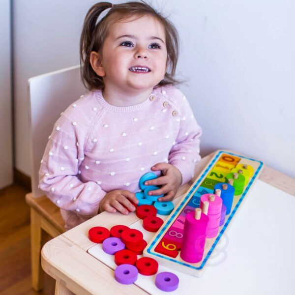 WOOPIE GREEN Układanka Nauka Liczenia i Kolorów Montessori 56 el. - obrazek 8