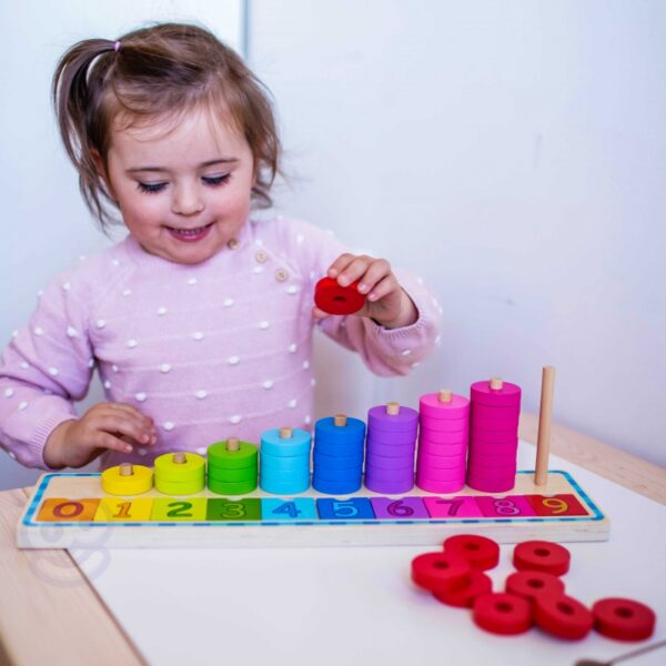 WOOPIE GREEN Układanka Nauka Liczenia i Kolorów Montessori 56 el. - obrazek 7
