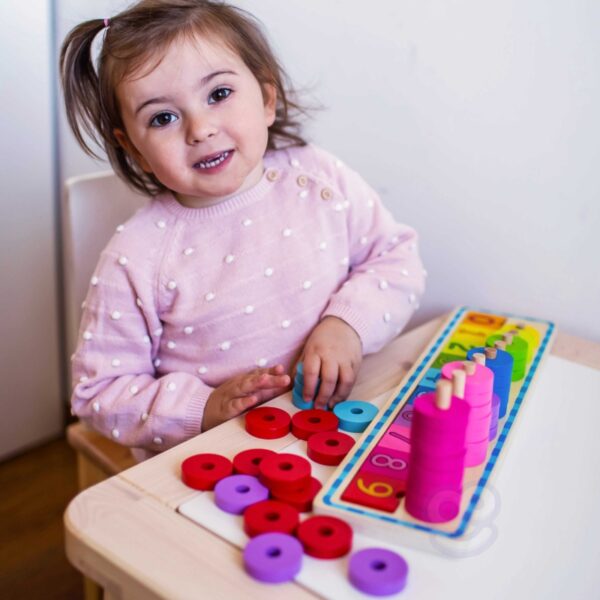 WOOPIE GREEN Układanka Nauka Liczenia i Kolorów Montessori 56 el. - obrazek 6