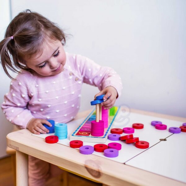 WOOPIE GREEN Układanka Nauka Liczenia i Kolorów Montessori 56 el. - obrazek 5