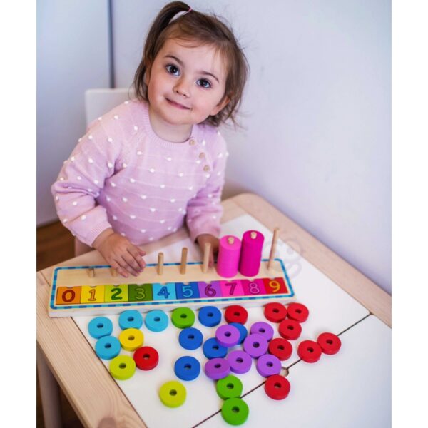 WOOPIE GREEN Układanka Nauka Liczenia i Kolorów Montessori 56 el. - obrazek 3