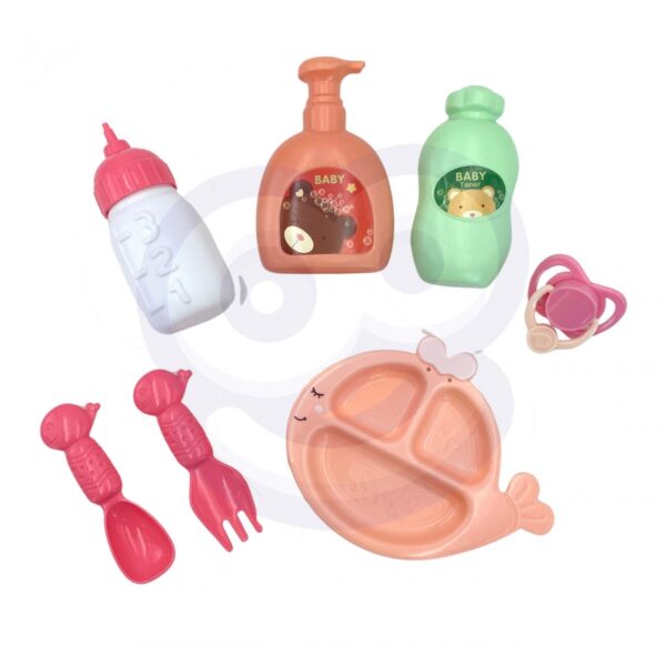 WOOPIE ROYAL Lalka Bobas 36 cm w Ubranku z Misiem Akcesoria do Karmienia - obrazek 3